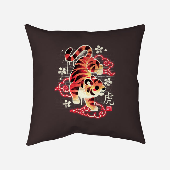 Japanese Tiger Street Art-none removable cover w insert throw pillow-NemiMakeit
