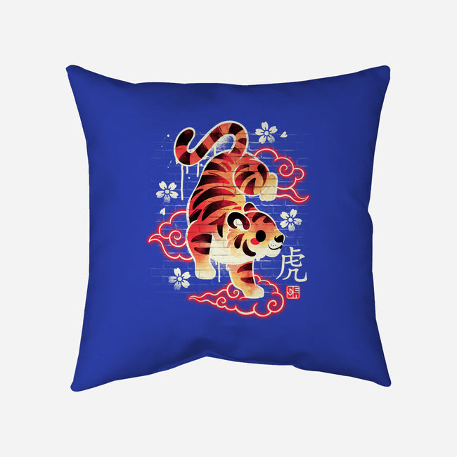 Japanese Tiger Street Art-none removable cover w insert throw pillow-NemiMakeit