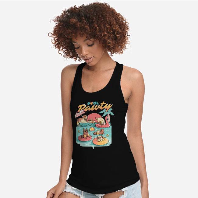 Pool Pawty-womens racerback tank-eduely