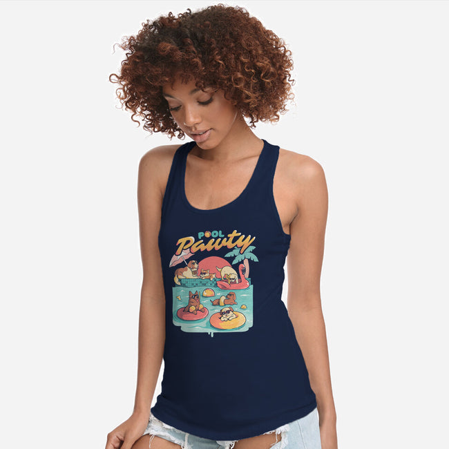 Pool Pawty-womens racerback tank-eduely