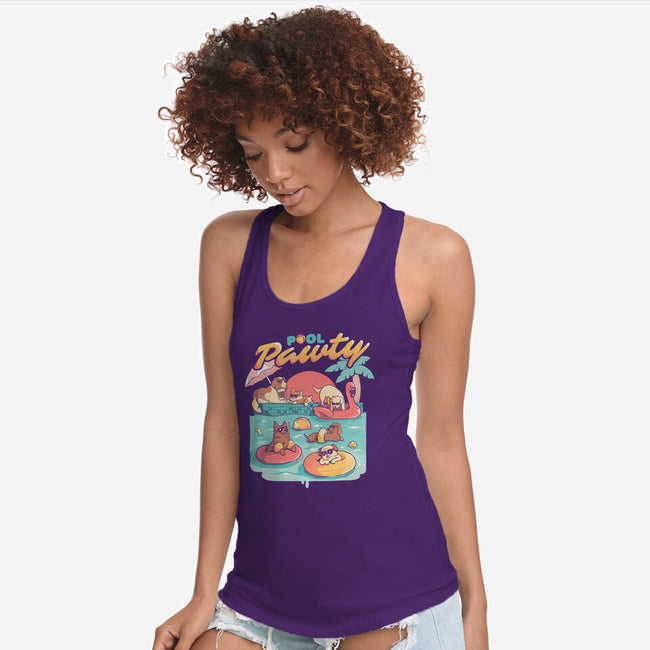 Pool Pawty-womens racerback tank-eduely