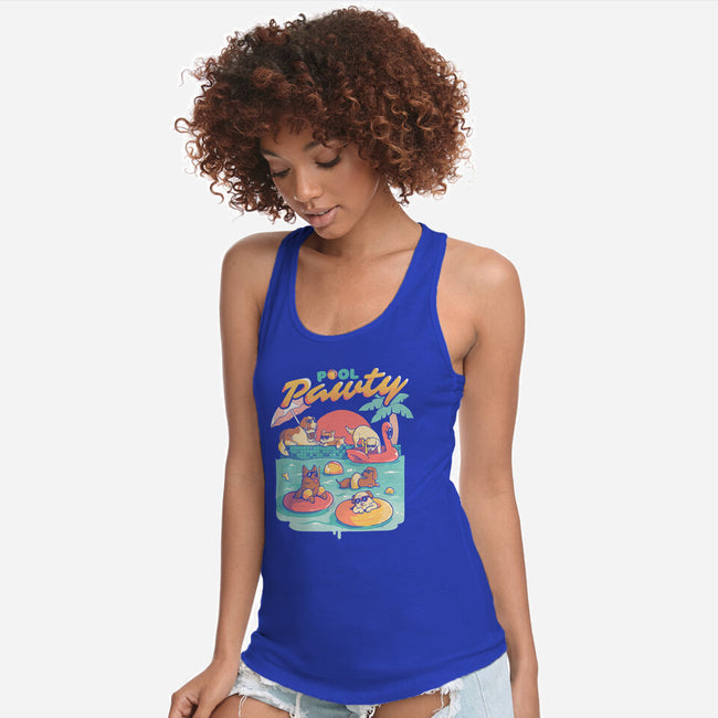 Pool Pawty-womens racerback tank-eduely