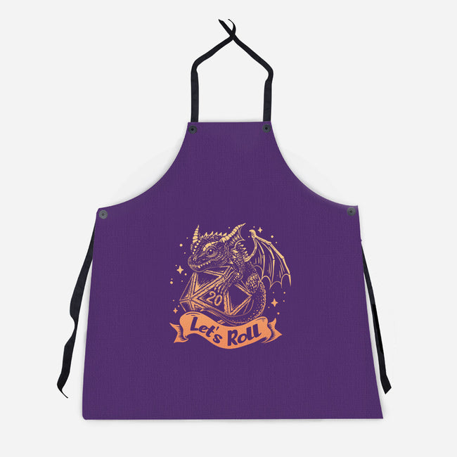 Let's Roll Dragon-unisex kitchen apron-marsdkart