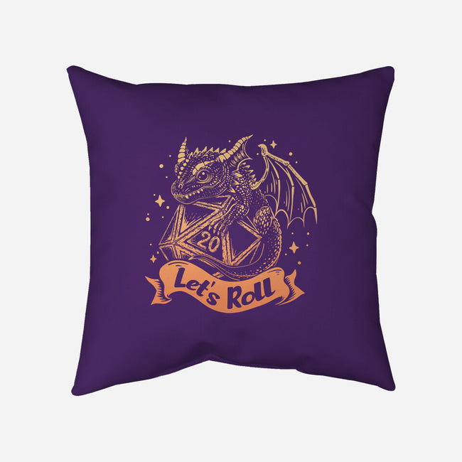 Let's Roll Dragon-none removable cover w insert throw pillow-marsdkart