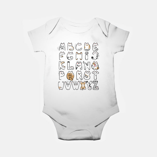 Cat Alphabet-baby basic onesie-Vallina84