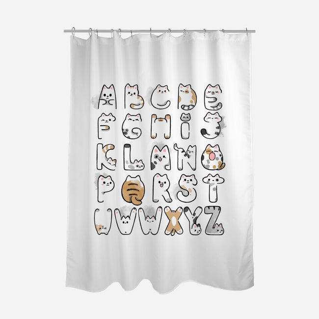 Cat Alphabet-none polyester shower curtain-Vallina84