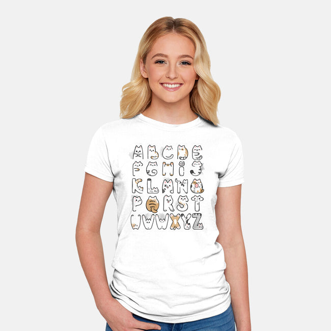 Cat Alphabet-womens fitted tee-Vallina84
