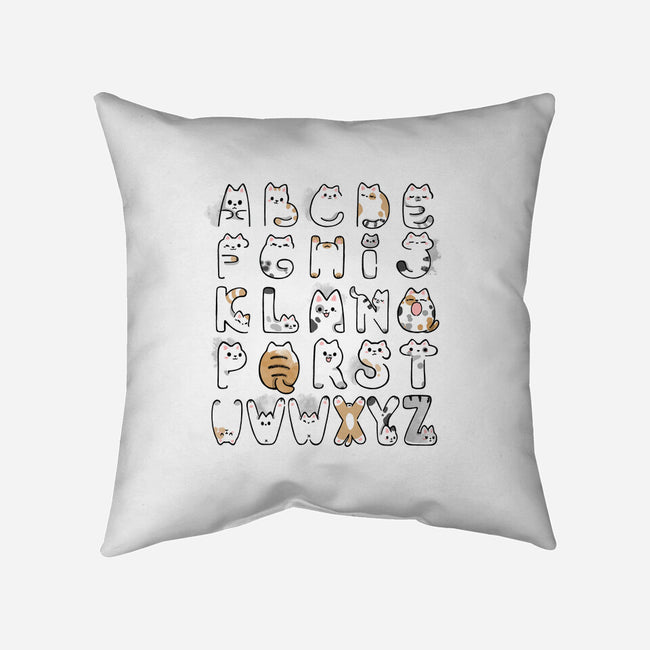 Cat Alphabet-none removable cover w insert throw pillow-Vallina84