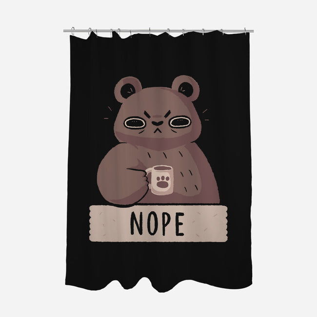 Nope Bear-none polyester shower curtain-xMorfina