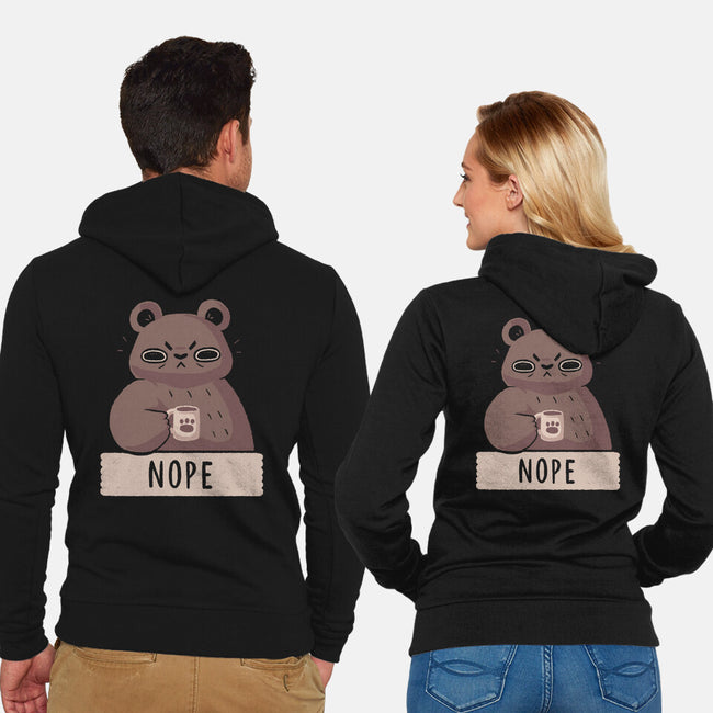 Nope Bear-unisex zip-up sweatshirt-xMorfina