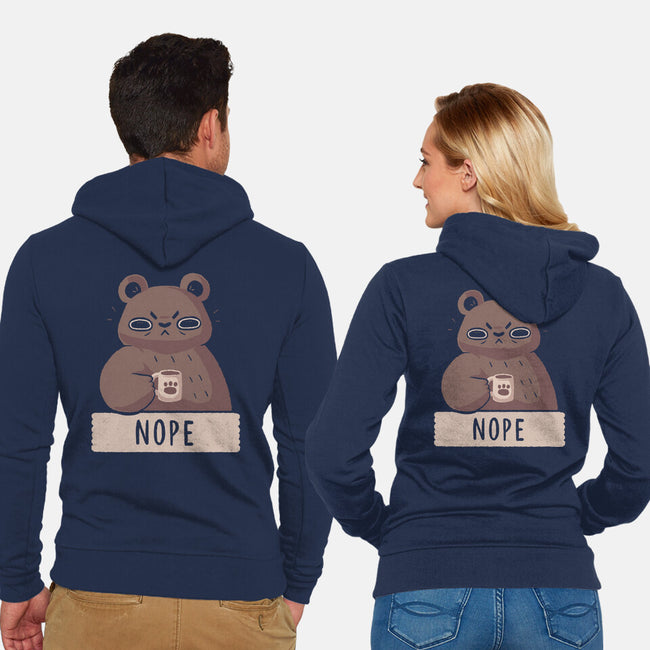 Nope Bear-unisex zip-up sweatshirt-xMorfina