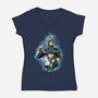 Past And Future-womens v-neck tee-nickzzarto