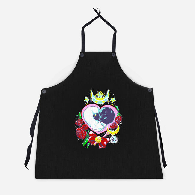 Moon Cats Love-unisex kitchen apron-ellr