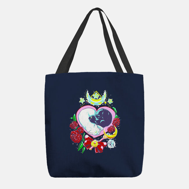 Moon Cats Love-none basic tote bag-ellr