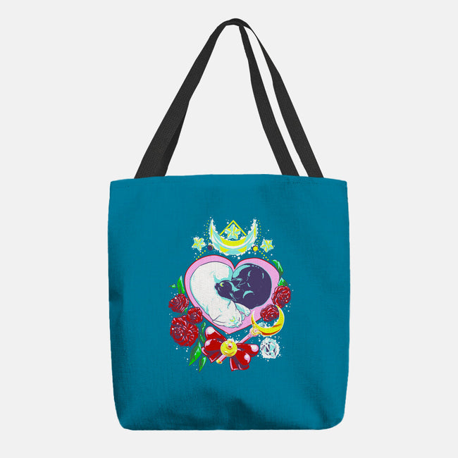 Moon Cats Love-none basic tote bag-ellr