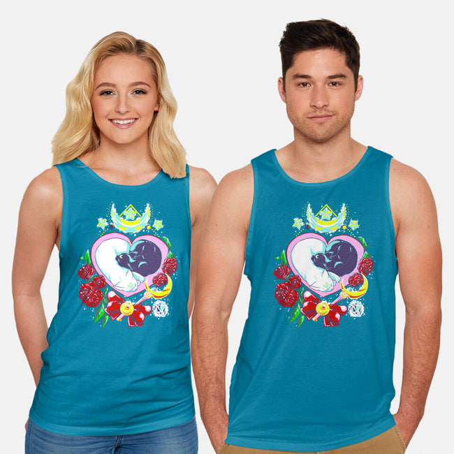 Moon Cats Love-unisex basic tank-ellr