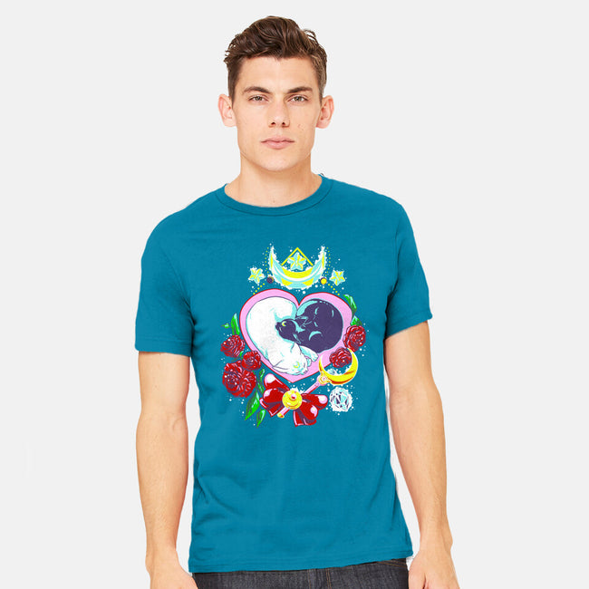 Moon Cats Love-mens heavyweight tee-ellr