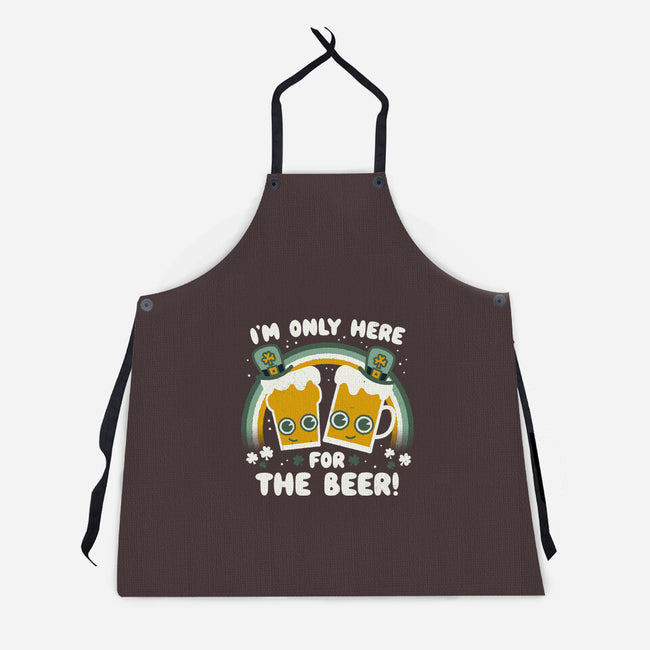 Here For The Beers-unisex kitchen apron-Weird & Punderful