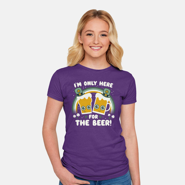 Here For The Beers-womens fitted tee-Weird & Punderful