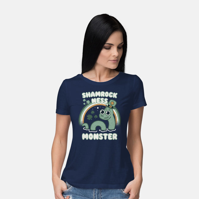 Shamrock Ness Monster-womens basic tee-Weird & Punderful