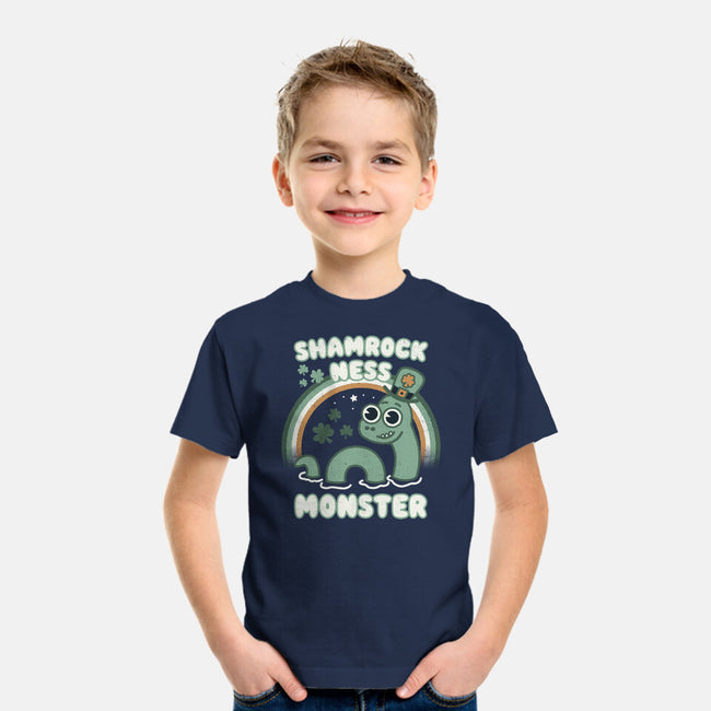 Shamrock Ness Monster-youth basic tee-Weird & Punderful