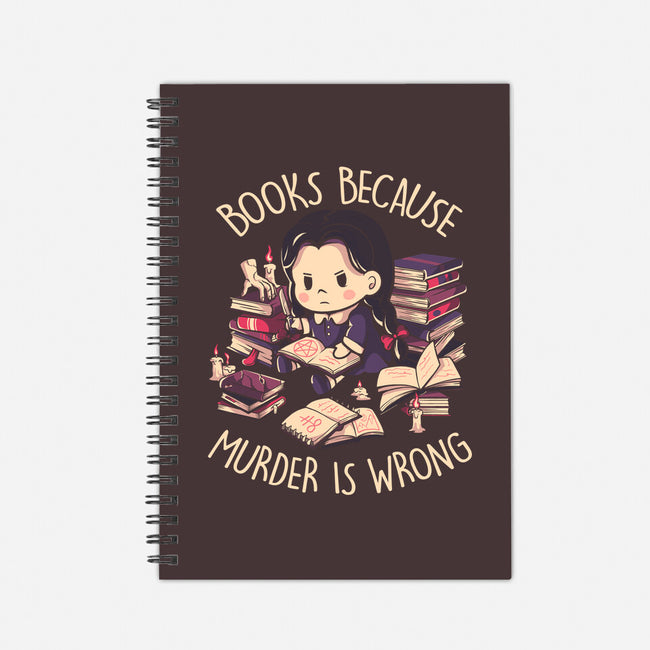 Books Because Murder Is Wrong-none dot grid notebook-eduely