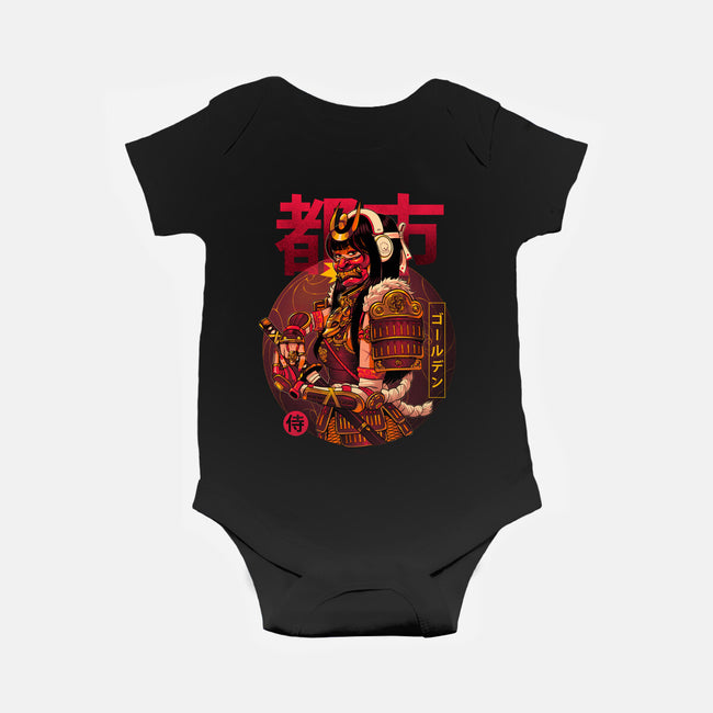 Golden Urban Samurai-baby basic onesie-Bruno Mota