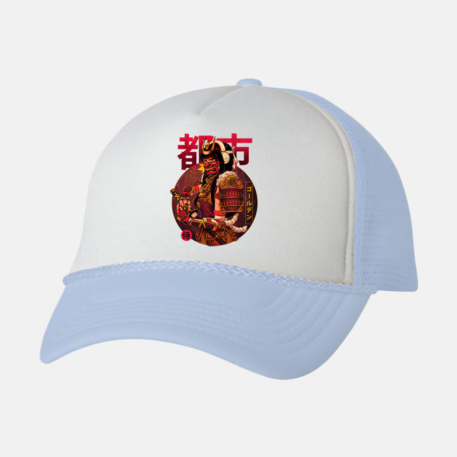 Golden Urban Samurai-unisex trucker hat-Bruno Mota