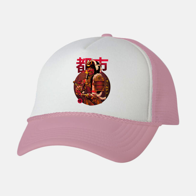 Golden Urban Samurai-unisex trucker hat-Bruno Mota