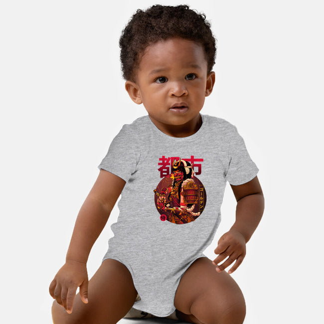 Golden Urban Samurai-baby basic onesie-Bruno Mota