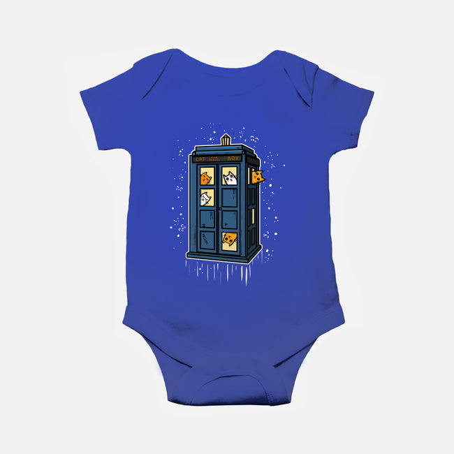 Cat Time Travel-baby basic onesie-erion_designs