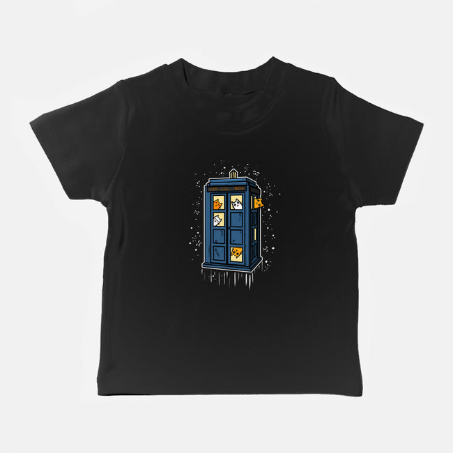 Cat Time Travel-baby basic tee-erion_designs