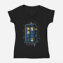Cat Time Travel-womens v-neck tee-erion_designs