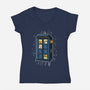 Cat Time Travel-womens v-neck tee-erion_designs