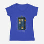 Cat Time Travel-womens v-neck tee-erion_designs