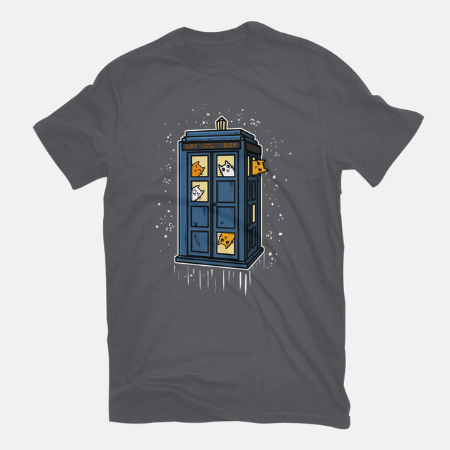 Cat Time Travel-womens basic tee-erion_designs