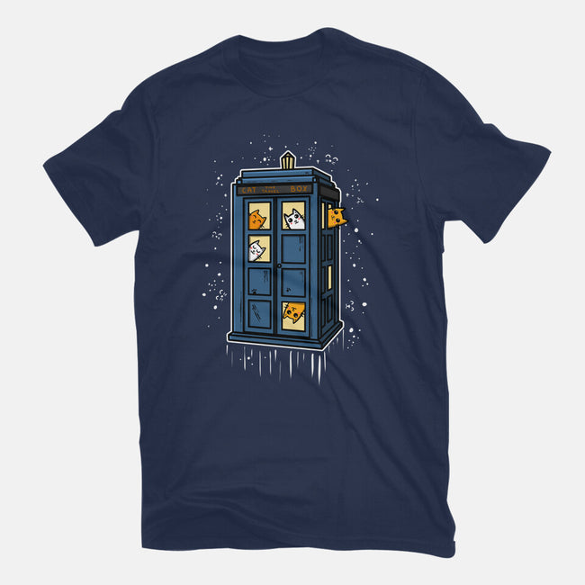 Cat Time Travel-womens basic tee-erion_designs