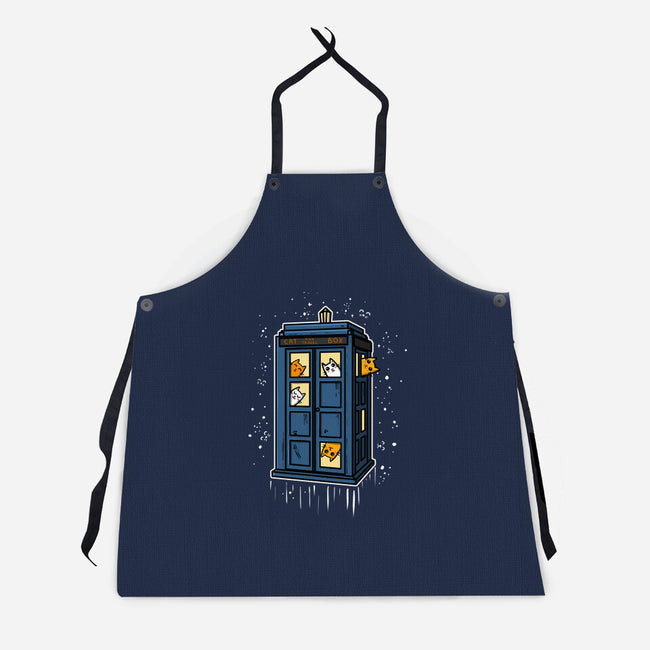 Cat Time Travel-unisex kitchen apron-erion_designs