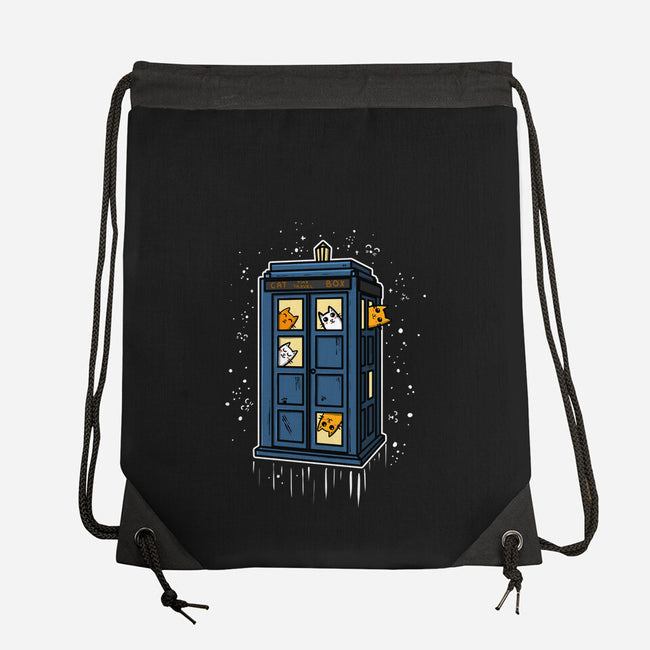 Cat Time Travel-none drawstring bag-erion_designs