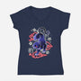 Japanese Panther Street Art-womens v-neck tee-NemiMakeit