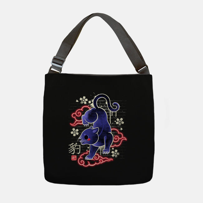 Japanese Panther Street Art-none adjustable tote bag-NemiMakeit