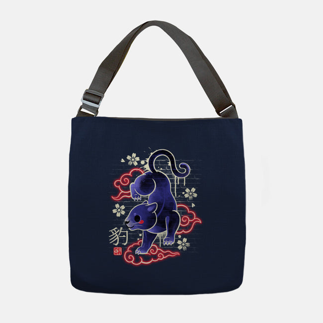 Japanese Panther Street Art-none adjustable tote bag-NemiMakeit