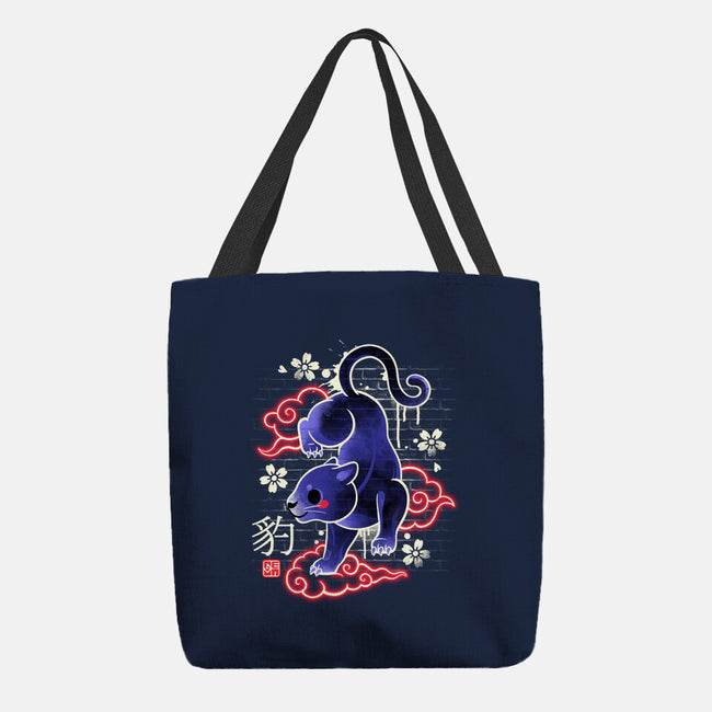 Japanese Panther Street Art-none basic tote bag-NemiMakeit