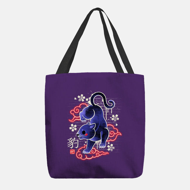 Japanese Panther Street Art-none basic tote bag-NemiMakeit