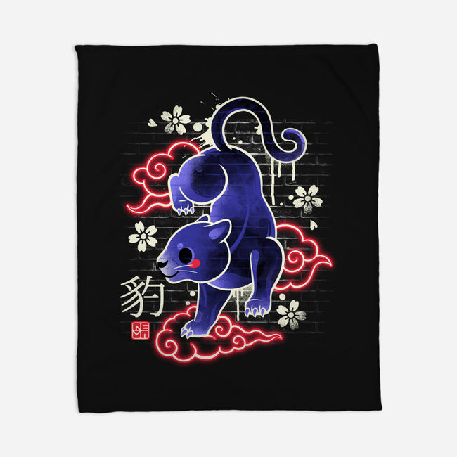 Japanese Panther Street Art-none fleece blanket-NemiMakeit