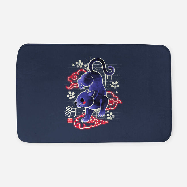 Japanese Panther Street Art-none memory foam bath mat-NemiMakeit