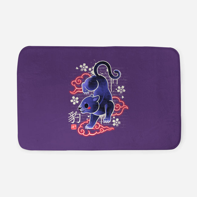 Japanese Panther Street Art-none memory foam bath mat-NemiMakeit