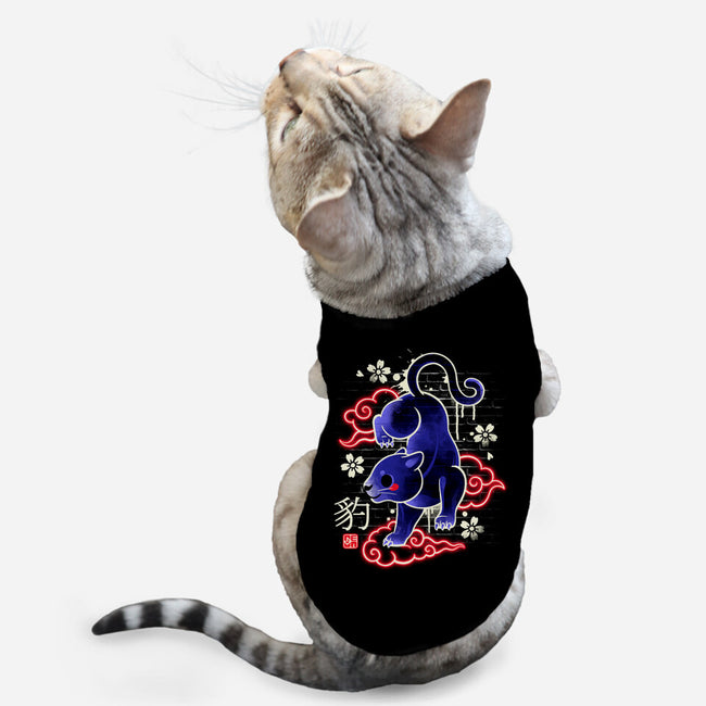 Japanese Panther Street Art-cat basic pet tank-NemiMakeit