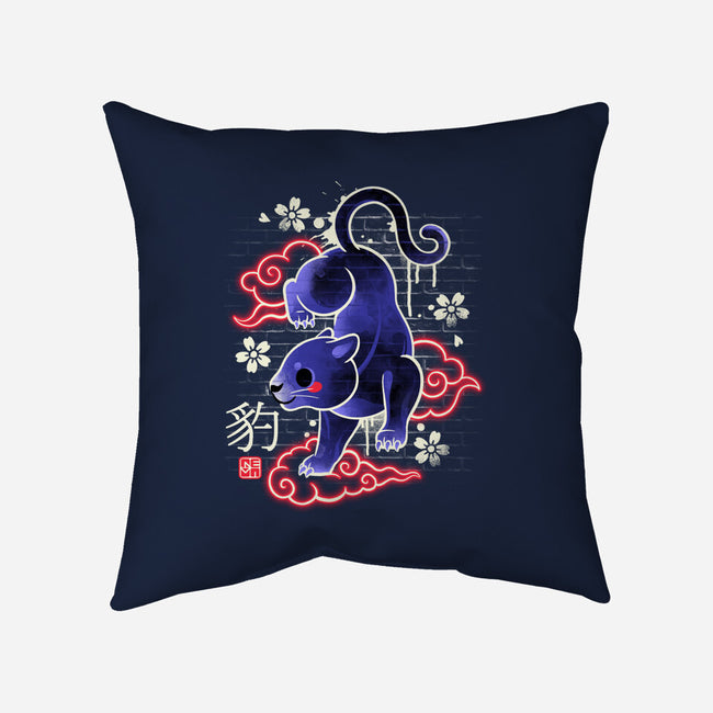 Japanese Panther Street Art-none removable cover throw pillow-NemiMakeit