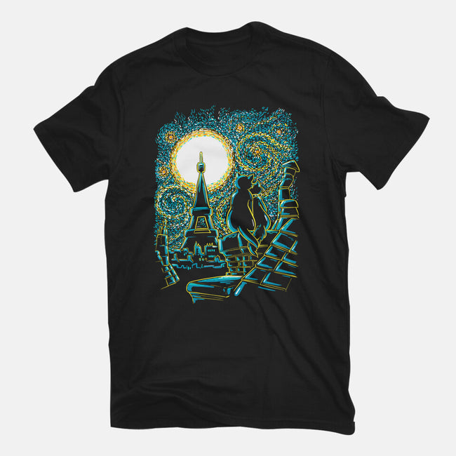 Starry Paris Cats-mens heavyweight tee-ellr